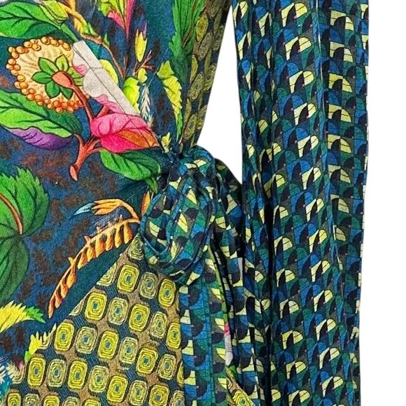 Anthropologie Bl^nk Romalie Printed Wrap Dress Size M - Picture 5 of 16